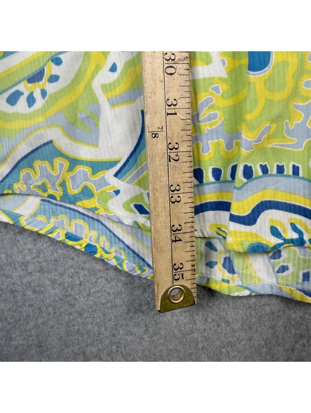 Enyce Men's Size 3XL XXXL Yellow Blue Geometric Print Button Down Shirt LS - Picture 6 of 8